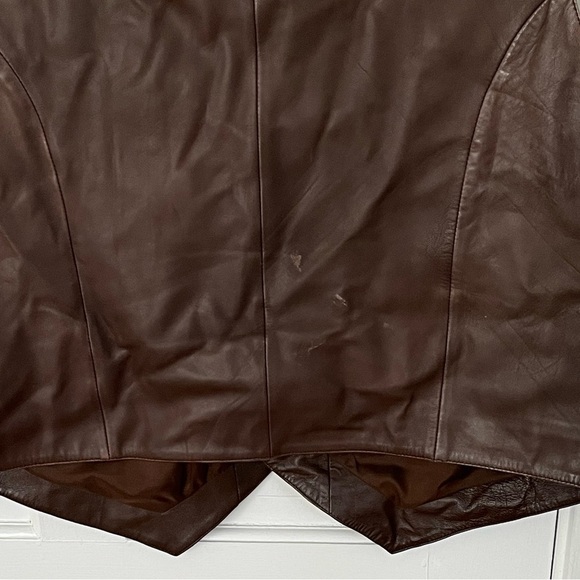 Saguaro by Roper Western Vest Men's Size L Leather Brown Snap Button Rodeo - Picture 9 of 16